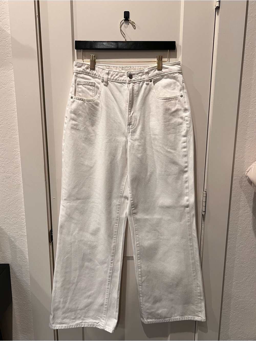 PINK Victoria's Secret White Wide-Leg Jeans